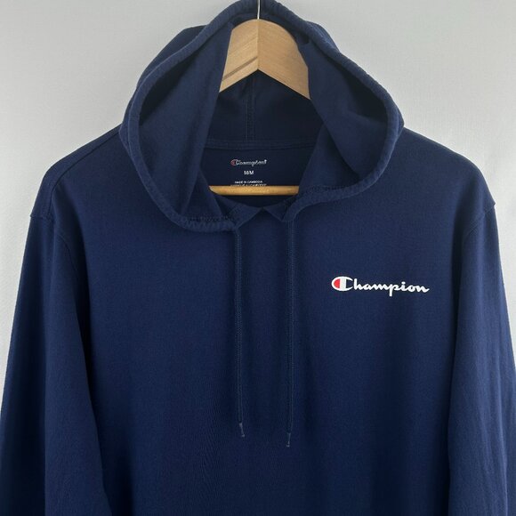 Champion Navy Blue Hoodie Men’s Size Medium – Pullover kangaroo pocket - Picture 1 of 8